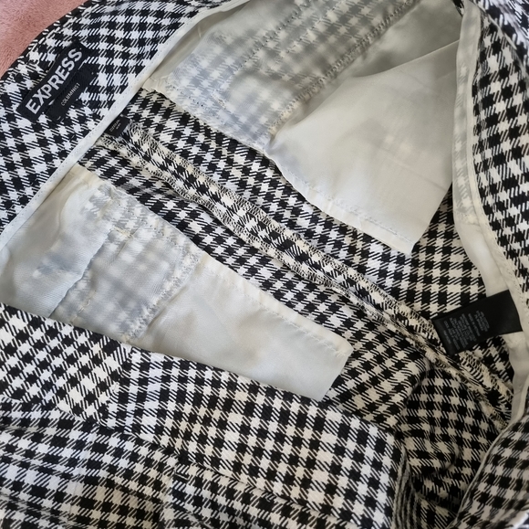 Express houndstooth pants black and white Size 8R - Picture 7 of 8